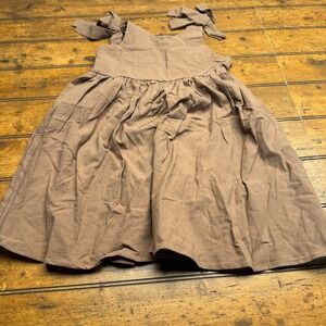 HOOLCHEAN Girls Brown Cotton Tie Shoulder Dress Size‎ 6T